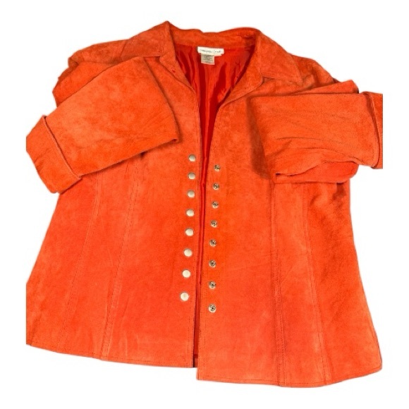 Coldwater Creek Jackets & Blazers - Coldwater Creek size medium rust orange 100%  vintage suede leather jack…